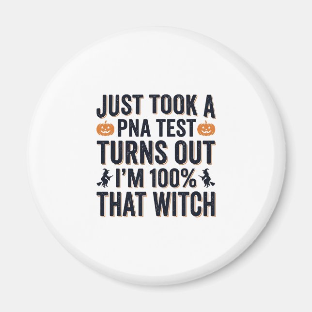 Aimant Citation drôle de sorcière pour test de Halloween  (Devant)