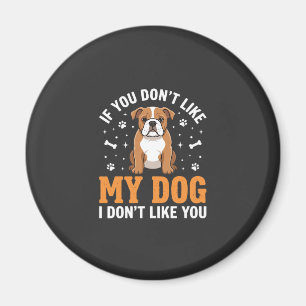 Aimant Citation drôle Mon chien Bouledogue
