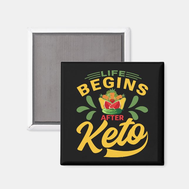 Aimant Citation drôle sur la vie après le Keto (Recto/Verso)