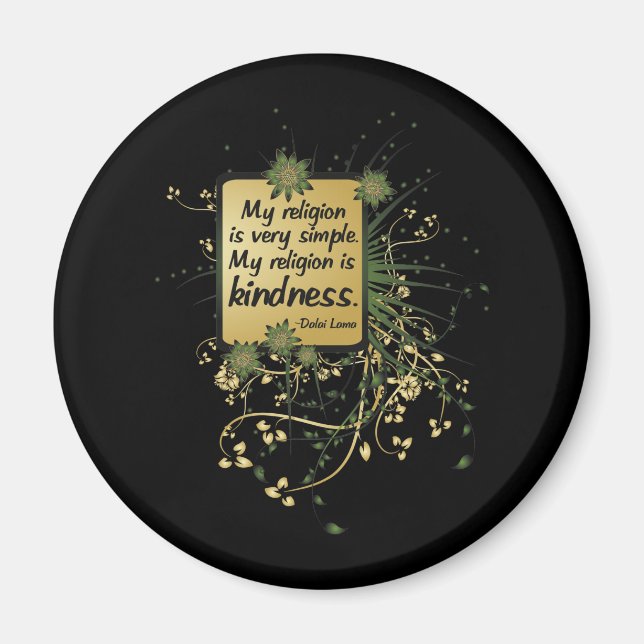 Aimant Citation du Dalaï Lama sur la religion (Devant)