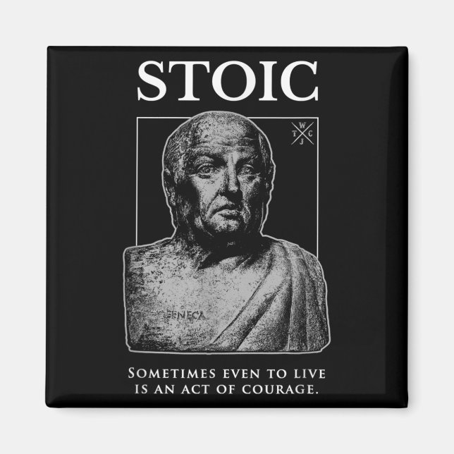 Aimant Citation du stoïcisme Seneca "acte de courage" (Devant)