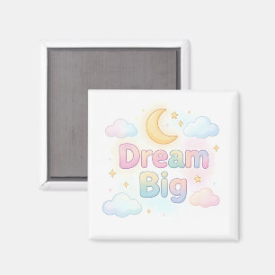 Aimant Citation fantaisiste pastel sur fond blanc