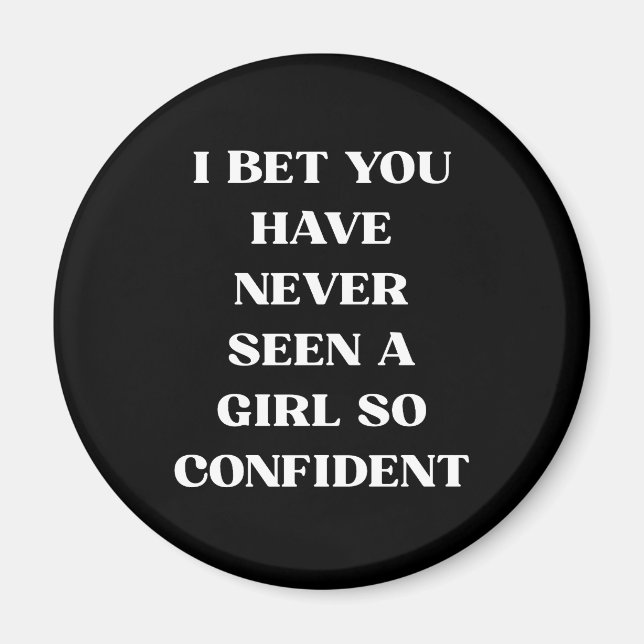 Aimant Citation Fille Confiance Noir Citation, Féministe (Devant)