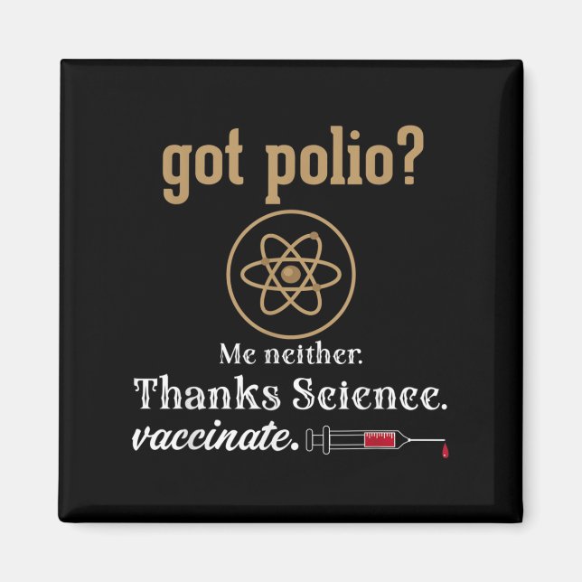 Aimant Citation graphique de l'Humour amusant vacciné Sci (Devant)