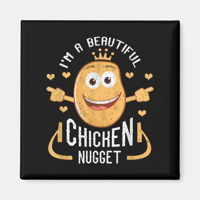Aimant Citation Graphique Drôle - Je Suis Un Beau Poulet  (Devant)