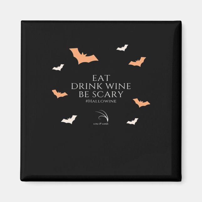 Aimant Citation Hallowine Halloween Manger Boire (Devant)