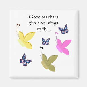 Aimant Citation inspirante papillon pour les enseignants