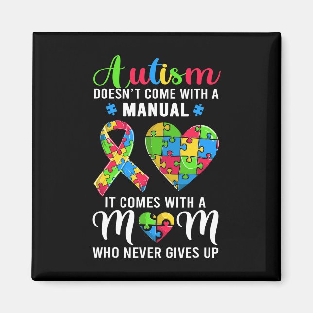 Aimant Citation Inspirationnelle Autisme Maman Sensibilis (Devant)