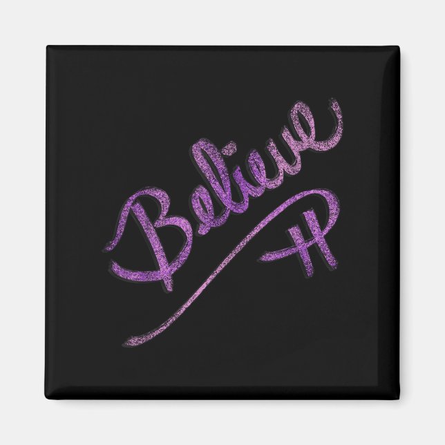 Aimant Citation Inspirationnelle Croire Script Design Gra (Devant)