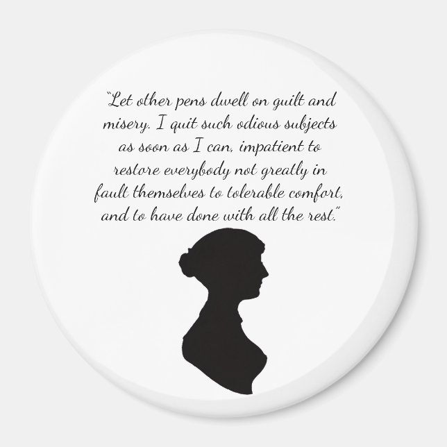 Aimant citation Jane Austen (Devant)