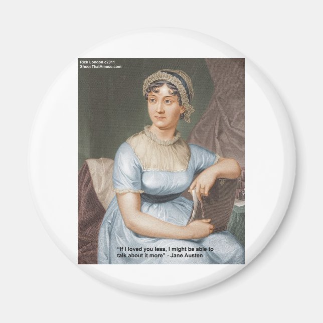 Aimant Citation Jane Austen aima moins sur les cadeaux et (Devant)