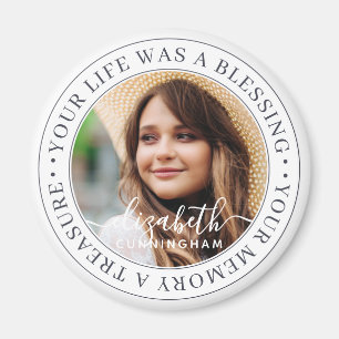 Aimant Citation Memorial Moderne Élégant Chic Photo perso