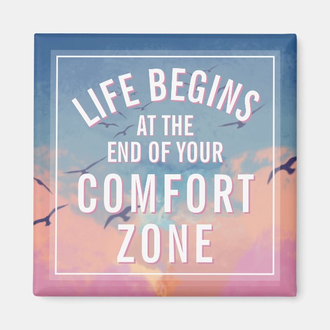 Aimant Citation Motivante Inspirante pour Commencer la Vi (Devant)