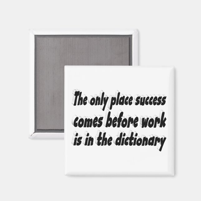 Aimant Citation motivationnelle du travail de réussite (Recto/Verso)