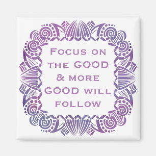 Aimant Citation motivationnelle positive en violet