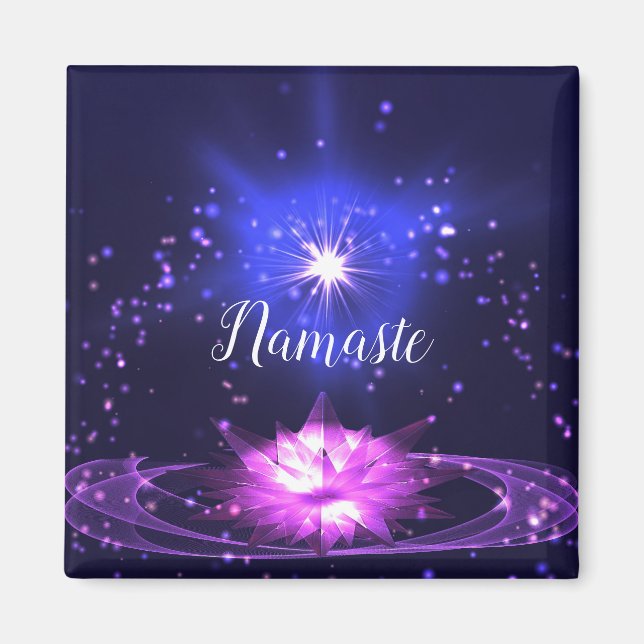 Aimant Citation Namaste Purple Crystal Lotus & Star (Devant)