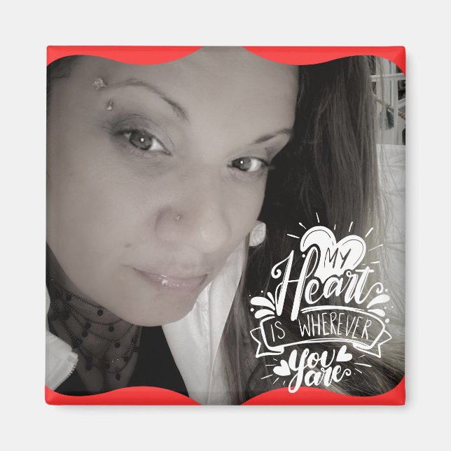 Aimant Citation Photo Saint-Valentin Amour à Distance (Devant)