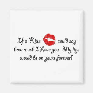 Aimant Citation Romance de baiser d'amour de citation