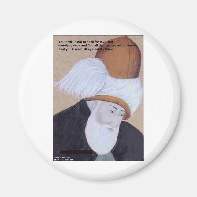 Aimant Citation Rumi "Obstacles De L'Amour" Sur Les Cadea (Devant)