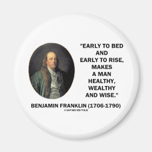 Aimant Citation sage riche saine de Benjamin Franklin