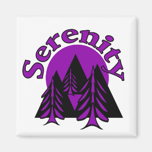 Aimant Citation Serenity Moderne Black Purple Lune Arbres