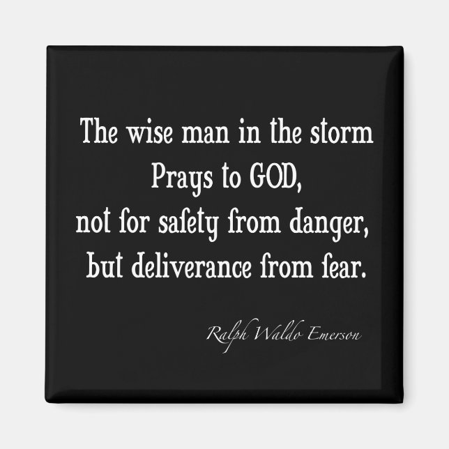 Aimant Citation vintage Emerson Inspirational Courage (Devant)