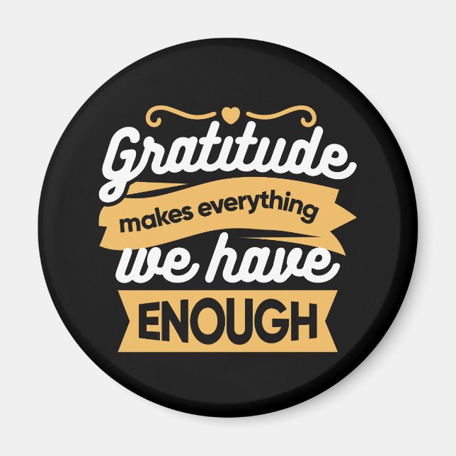 Aimant Citations de la typographie de la Gratitude inspir (Devant)