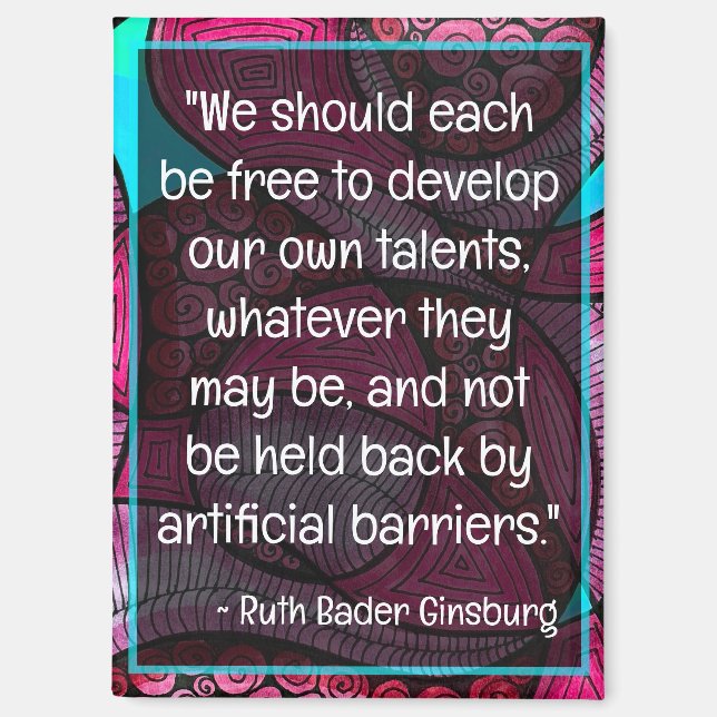 Aimant Citations de Ruth Bader Ginsburg RBG Sagesse Micro (Recto)