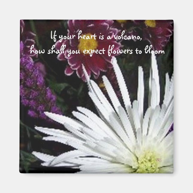 Aimant Citations d'inspiration de fleurs épanouies (Devant)