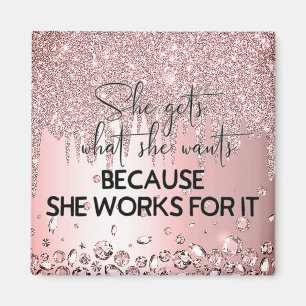 Aimant Citations motivationnelles pour Girl Bosses Femme