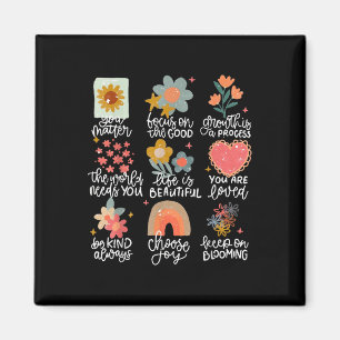 Aimant Citations Positives Fleurs Sensibilisation à la Sa