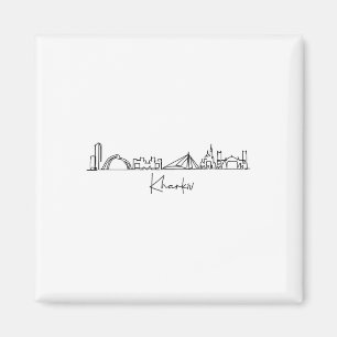 Aimant Cité Skyline Voyage Souvenir Touriste Kharkov Ukra