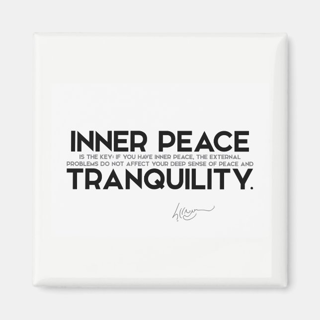 Aimant CITES : Dalaï Lama - La paix intérieure est la clé (Devant)