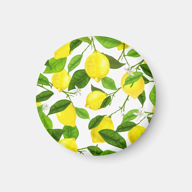 Aimant Citron à l'aquarelle (Devant)