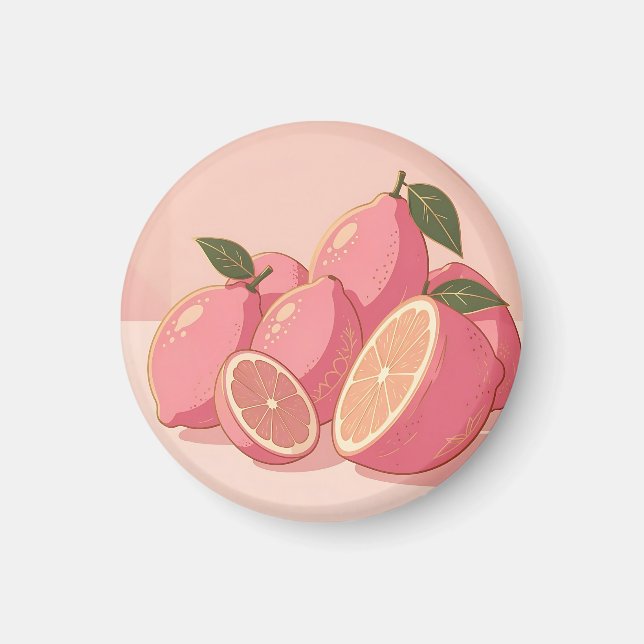 Aimant Citron Rose Moderne Féminin (Devant)