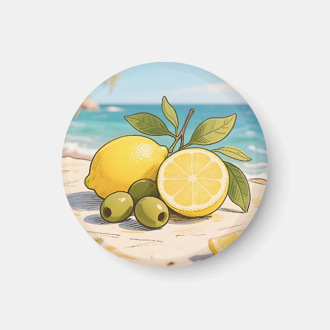 Aimant Citron Soleil Olive Fraîcheur Côtière (Devant)
