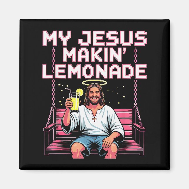 Aimant Citronnade de Jésus Mème chrétien drôle  (Devant)