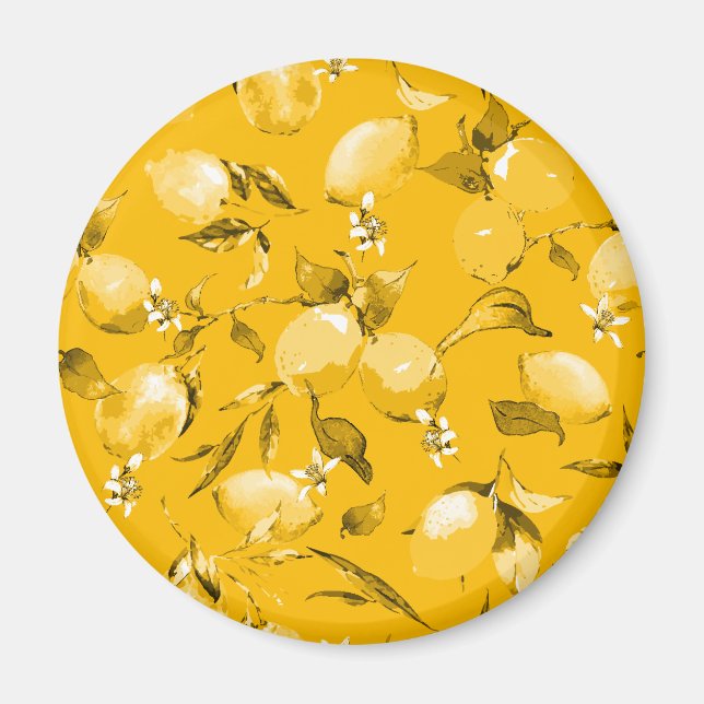Aimant citrons aquarelle 10 (Devant)