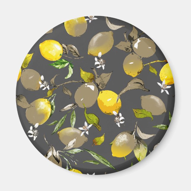 Aimant Citrons aquarelle 34 (Devant)