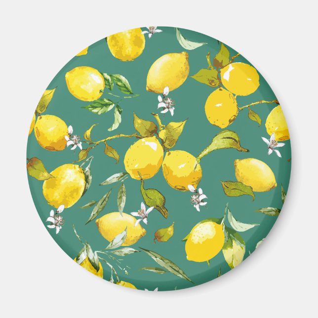 Aimant Citrons aquarelle 6 (Devant)