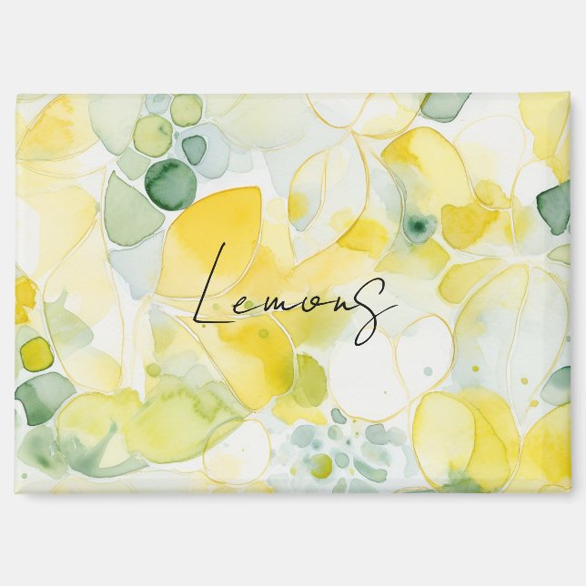 Aimant Citrons Jaunes Abstraits (Recto)
