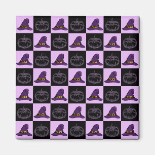 Aimant Citrouille Casquette de la sorcière Halloween Face