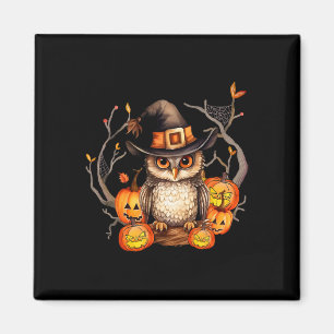 Aimant Citrouille Casquette Owl Witch Éffrayant Halloween