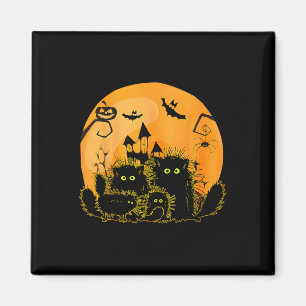 Aimant Citrouille Chat noir Lune Amoureux des chats Costu
