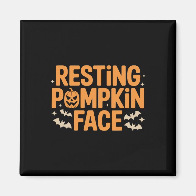 Aimant Citrouille de repos Face Bold T Halloween Tee (Devant)