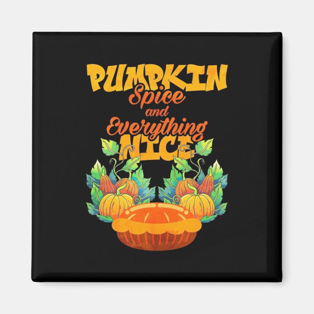 Aimant Citrouille d'Halloween aux épices et tout ce qui e (Devant)
