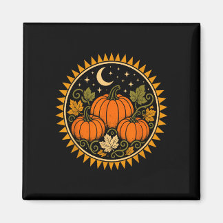 Aimant Citrouille d'Halloween cottagecore rétro vintage