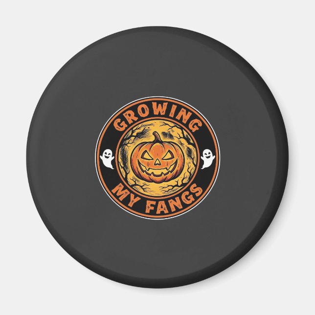 Aimant Citrouille d'Halloween Fantôme de Design de Croiss (Devant)