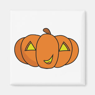 Aimant Citrouille d'Halloween souriante mignonne