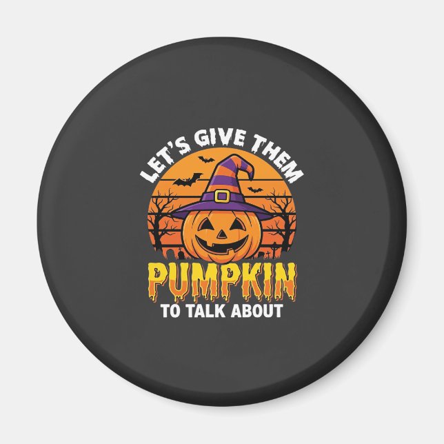 Aimant Citrouille drôle Pun Halloween Design2 (1)_1 (Devant)